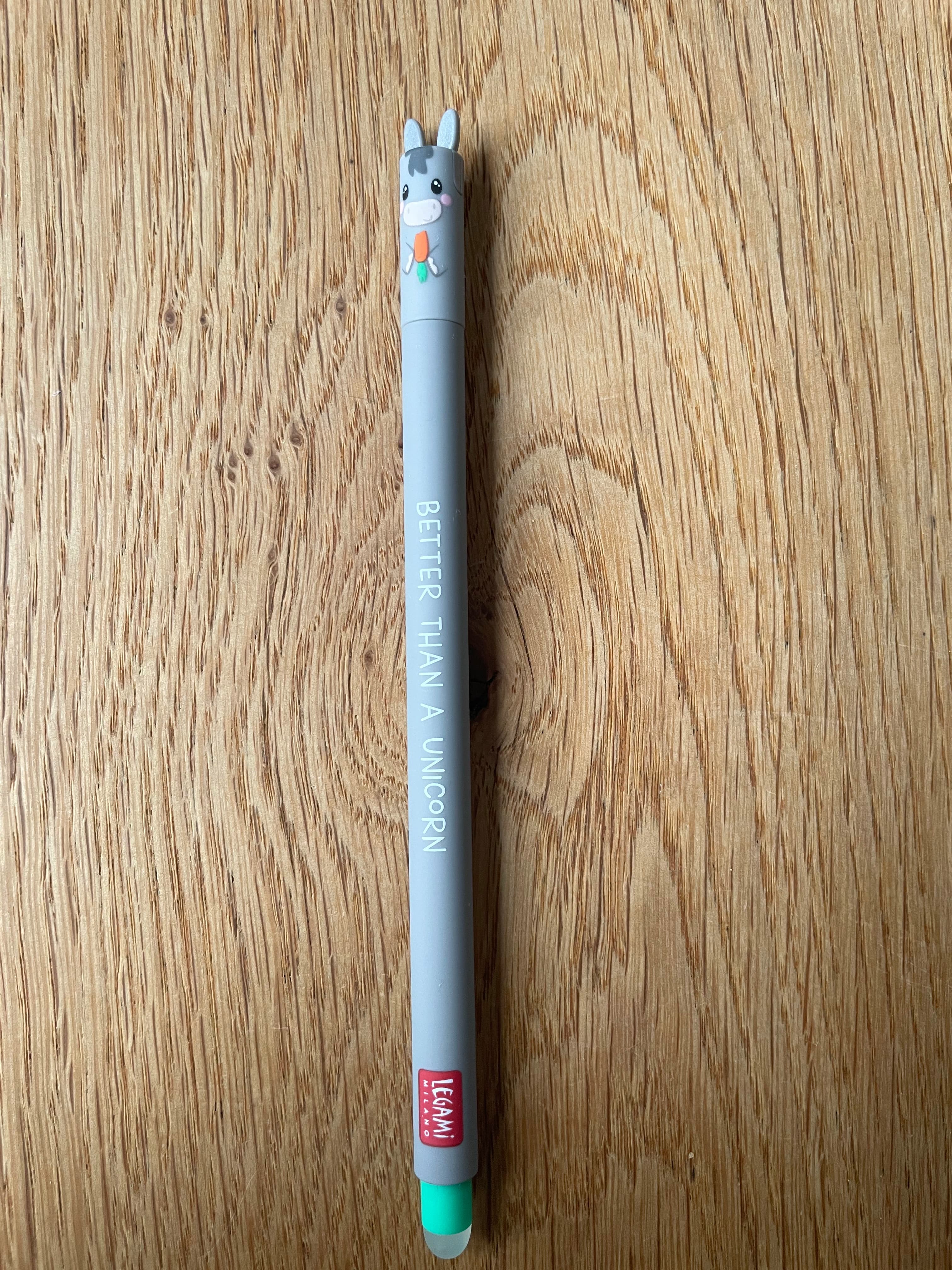 Esel Better Than a Unicorn Legami Erasable Pen – front